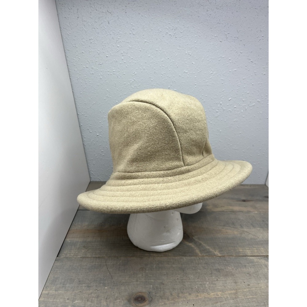 PARKHURST‎ 100% wool Brimmed Hat Made Canada Packable Tan hoop